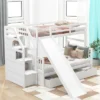 Twin Over Full Bunk Bed With Drawers,Storage Staircase And Slide-ModernLuxe -ModernLuxe GUEST 67f94d5b efa8 4426 ba5f f42d89990bad