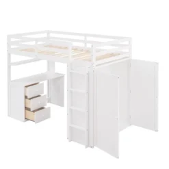Twin Size Loft Bed With Drawers, Desk And Wardrobe-ModernLuxe -ModernLuxe GUEST 68288c46 de8e 459c b540 ac0ab0dcea05