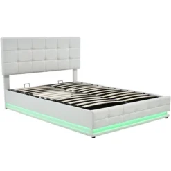 Queen Size PU Tufted Upholstered Platform Bed With Hydraulic Storage System, LED Lights And USB Charger-ModernLuxe -ModernLuxe GUEST 68daad44 e2e7 4e75 965c 2719184c56f6