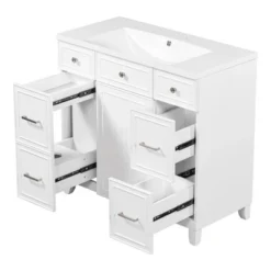 36" Bathroom Vanity Cabinet With Sink, Soft Close Doors And Drawers, White - ModernLuxe -ModernLuxe GUEST 69201e2c 088e 42f1 9b5d 12aa2fe98973