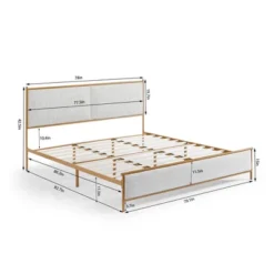 ModernLuxe 20 Classic Upholstered Platform Bed With Metal Frame And Solid Wood Ribs, Light Gray-ModernLuxe