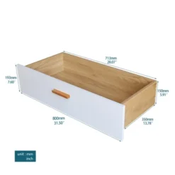 Modern 6 Drawer Dresser With Solid Wood Legs And Handles, White + Oak - ModernLuxe -ModernLuxe GUEST 6ae16065 5623 4b7c beae ff60afa8d3c4