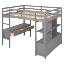 Loft Bed With Built-In Desk, Storage Shelves And Drawers - ModernLuxe -ModernLuxe GUEST 6b31bac7 8e93 4566 906f 6b525c918db8