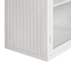 27.56" 3-Tier Storage Shelf Glass Door Wall Cabinet With Characteristic Woven Pattern - ModernLuxe -ModernLuxe GUEST 6b33dd1f 192a 406a a629 b245ccf27be8