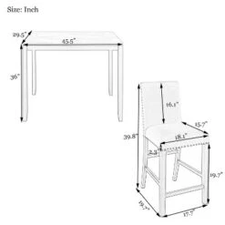 Modern 5-Piece Counter Height Faux Marble Dining Table Set Beige-ModernLuxe -ModernLuxe GUEST 6bbd8b65 3646 4557 b703 e04d442eabb3