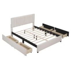 Queen/Full Size Upholstered Platform Bed With Classic Headboard And 4 Drawers-ModernLuxe 15 Queen/Full Size Upholstered Platform Bed With Classic Headboard And 4 Drawers-ModernLuxe -ModernLuxe GUEST 6bf0b2a8 9230 4641 b768 4cb2fee99814