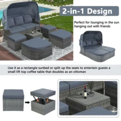 Outdoor Patio Wicker Sunbed Furniture Set With Retractable Canopy - ModernLuxe -ModernLuxe GUEST 6bf497d1 9551 4f08 9b14 bb571a97341d