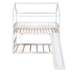 House Shape Twin Over Twin Bunk Bed With Slide - ModernLuxe -ModernLuxe GUEST 6c47ae3b 350a 4d05 bb88 830c4f8ff5a4
