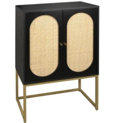 Natural Rattan 2 Door High Cabinet With Built-In Adjustable Shelves - ModernLuxe -ModernLuxe GUEST 6cb753fe 3244 404a 8816 052533ad80c9