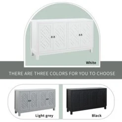 Classic Sideboard, 4 Door Buffet Cabinet With Pull Ring Handles-ModernLuxe -ModernLuxe GUEST 6cc314a7 894c 402c 8604 45bec84c2af7