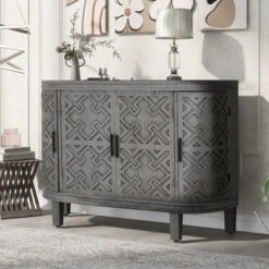 Accent Storage Cabinet Wooden Sideboard Cabinet With Antique Pattern Doors-ModernLuxe -ModernLuxe GUEST 6cdfb631 b708 41ca aefd 53ec26401f15