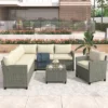 5-Piece Outdoor Conversation Set With Coffee Table, Cushions And Single Chair-ModernLuxe -ModernLuxe GUEST 6d2e05b1 1741 442c 85a5 806f1aeb6422