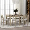 7 PCS Extendable Wooden Dining Table Set With 6 Upholstered Chairs, 12" Leaf And 2 Drawers-ModernLuxe -ModernLuxe GUEST 6d7f6e27 65ed 4671 86d9 a39bcb44e795