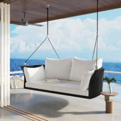 51.9" 2-Person Hanging Rattan Woven Swing Seat - ModernLuxe -ModernLuxe GUEST 6d8d29ed 70c1 4598 a3b3 27633a86b574