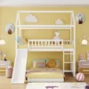 Twin Over Twin Bunk Bed, House Bed With Slide And Ladder-ModernLuxe -ModernLuxe GUEST 6de057f7 c804 4740 b39a e890ca299a36
