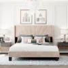 Queen Size Velvet Upholstered Platform Bed, Box Spring Required - ModernLuxe -ModernLuxe GUEST 6ee88e27 2d3e 4ff7 ad84 a61b97b5ed18