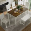 6 PCS Wood Dining Table Set, Rectangular Table With 4 Upholstered Chairs & Bench-ModernLuxe -ModernLuxe GUEST 6f1610dc 6665 4d5a 9cc1 0392d32cfba3