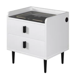 Modern Nightstand With Wireless Charging, USB Port And Adjustable LED Lights, End Table With 2 Drawers-ModernLuxe -ModernLuxe GUEST 71127b46 972c 4946 b152 d73b6762de19