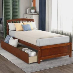 Twin Wood Platform Storage Bed Frame With Headboard And Two Drawers-ModernLuxe -ModernLuxe GUEST 71311d42 3fc5 4b56 94ce 78f3a8fecb83