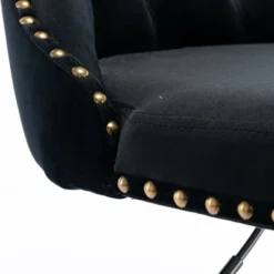 Set Of 2 Modern Velvet Upholstered Tufted Swivel Barstools With Nailhead Trim And Adjustable Seat Height-ModernLuxe -ModernLuxe GUEST 718dafc3 7838 479c b192 c911c222f6b3