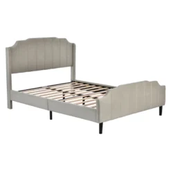 Queen Size Velvet Upholstered Platform Bed With Headboard And Footboard-ModernLuxe -ModernLuxe GUEST 72298b0f a664 4194 bc29 47460265cfd4