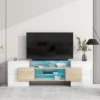 Versatile TV Stand For TVs Up To 80" With 2 Lighted Glass Shelves And LED Color Changing Lights - ModernLuxe -ModernLuxe GUEST 73dbd607 3f8b 4066 91ce 84eefc194d51