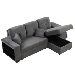 95" Pull Out Sleeper Sofa, Reversible L-Shape Sectional Couch With Storage Chaise And 2 Stools-ModernLuxe -ModernLuxe GUEST 74c279aa c1eb 4a4f a870 87ee5f86cc8a