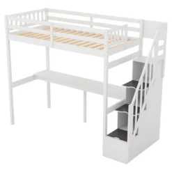 Twin Size Loft Bed With Storage Staircase And Built-in Desk-ModernLuxe 17 Twin Size Loft Bed With Storage Staircase And Built-in Desk-ModernLuxe -ModernLuxe GUEST 74ec4101 4b64 44da a975 fc15135a69e4