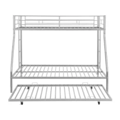 Twin Over Full Steel Bunk Bed With Twin Size Trundle Bed And Two-Side Ladders-ModernLuxe -ModernLuxe GUEST 750685fa e5f2 4988 bebd 714172d3081b