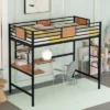 Twin Metal Loft Bed With Desk And Shelve - ModernLuxe -ModernLuxe GUEST 750d54f6 fdf7 4149 951b 42d4a71831ac