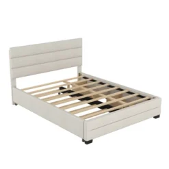 Queen Size Upholstered Platform Bed With Twin Size Trundle Bed And Two Drawers-ModernLuxe -ModernLuxe GUEST 755468d5 f14d 44ab b138 4188c35dd423