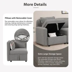 122.8" Minimalist Convertible Modular Sofa, Upholstered Sectional Sofa Couch With 5 Pillows-ModernLuxe -ModernLuxe GUEST 758104f0 2824 4484 a592 7670bd523c90