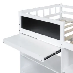 Twin Size Low Loft Bed With Rolling Desk, Shelves And Drawers - ModernLuxe -ModernLuxe GUEST 759552ff 7ff5 43c8 b3ae a76ce2cf790f
