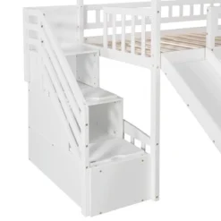 Twin Size House Shape Loft Bed With Two Drawers And Slide - ModernLuxe -ModernLuxe GUEST 75d57171 486c 4ff4 8fff bd142e70eb52