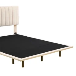 Queen Size Upholstered Floating Velvet Platform Bed With Sensor Light And Headboard-ModernLuxe -ModernLuxe GUEST 75f18426 76a4 4916 a9fe 68af0a540d22