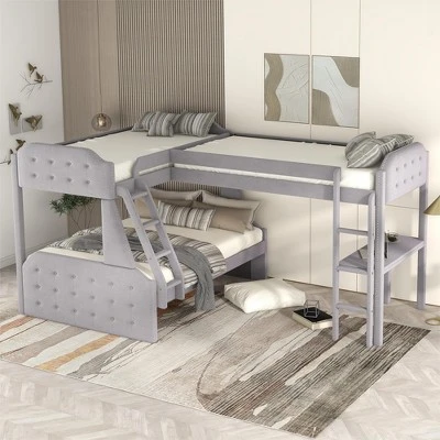 L-Shaped Twin Over Full Bunk Bed And Twin Loft Bed With Desk-ModernLuxe 10 L-Shaped Twin Over Full Bunk Bed And Twin Loft Bed With Desk-ModernLuxe - Image 8