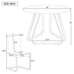 5 PCS Round Dining Table Set With Faux Marble Dining Table And Metal Legs, White-ModernLuxe -ModernLuxe GUEST 768bd802 8f30 4924 a871 7905fec847cc