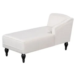 57.5" Vintage Velvet Chaise Lounge, Right Arm Facing Sleep Chaise Lounge With Solid Wood Legs - ModernLuxe -ModernLuxe GUEST 781700e7 a59a 4b2c 92de 9ffc0ce2ad1d