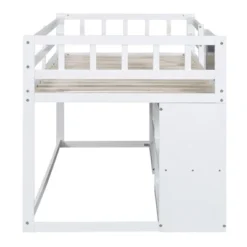 Twin Size Low Loft Bed With Rolling Desk, Shelves And Drawers - ModernLuxe -ModernLuxe GUEST 786dc2b2 b508 45ff 9172 041ea6201b6f