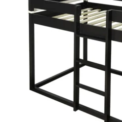 Wood Twin Over Twin Bunk Bed With Tent-ModernLuxe -ModernLuxe GUEST 78992696 10b1 4220 80b2 28a19d1154fa