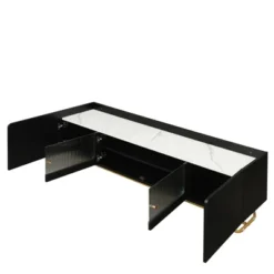 Stylish Design TV Stand For TVs Up To 65" With Fluted Glass, Cultured Marble Top And Gold Framed Base - ModernLuxe -ModernLuxe GUEST 7906d416 ccd4 4698 af3c 207e9d29b45e
