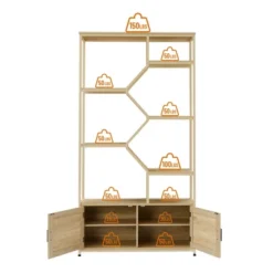7-Tier Rattan Storage Bookshelf With 2 Doors, Natural – ModernLuxe 15 7-Tier Rattan Storage Bookshelf With 2 Doors, Natural – ModernLuxe -ModernLuxe GUEST 7977c03c 89cd 4124 8cb9 e15a6bad111c