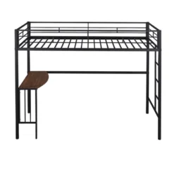 Twin Size Metal Loft Bed With Desk, Ladder And Railing - ModernLuxe -ModernLuxe GUEST 7a33e63b efc1 440e 969c ebcef457ceb6
