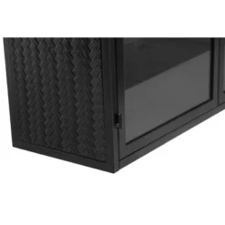 27.56" 3-Tier Storage Shelf Glass Door Wall Cabinet With Characteristic Woven Pattern - ModernLuxe -ModernLuxe GUEST 7abf2dea b207 4e21 bee4 75bc2ad68b00