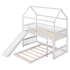 Twin Over Twin Bunk Bed, House Bed With Slide And Ladder-ModernLuxe -ModernLuxe GUEST 7afde7fe c130 4e08 aee1 327848f7d6fe