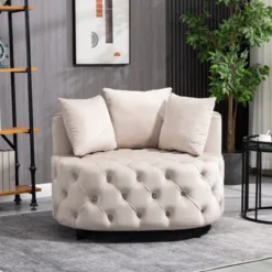 Classical Upholstered Accent Barrel Chair-ModernLuxe -ModernLuxe GUEST 7b19d09d 8d83 4a0e b3f6 5daf376be751