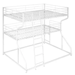 Full XL Over Twin XL Over Queen Size Metal Triple Bunk Bed With Ladder-ModernLuxe -ModernLuxe GUEST 7b9307f2 a486 42ac 93ae 923db6363d39