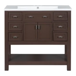 36" Contemporary Bathroom Vanity With Top Sink, 2 Soft Close Doors, And 6 Drawers - ModernLuxe -ModernLuxe GUEST 7be19cec 2c87 439c a01e 8050cd2a6835