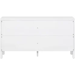 60" Large Storage Space Sideboard With Artificial Rattan Door And Metal Handles - ModernLuxe -ModernLuxe GUEST 7d1ae4d6 efbb 4a1c 8846 d305b14cfdf1