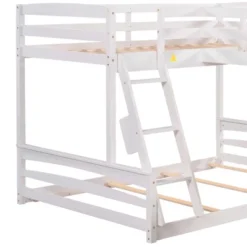 Twin Over Full Bunk Bed With Twin Size Loft Bed With Desk, Slide And Full Length Rail - ModernLuxe -ModernLuxe GUEST 7dacb7f2 8405 41eb 800d 4356eb440c7e